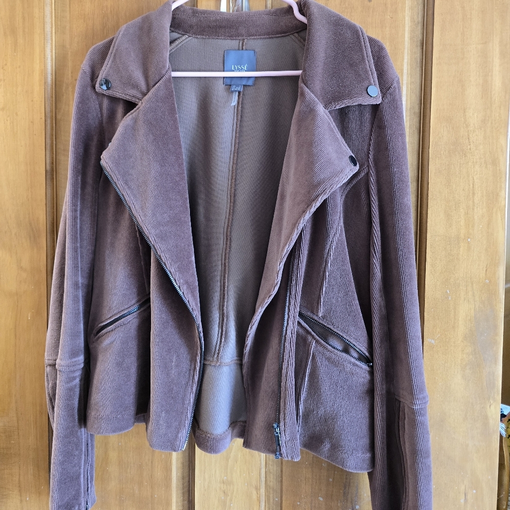 LYSSE Brown Corduroy Biker Style Jacket